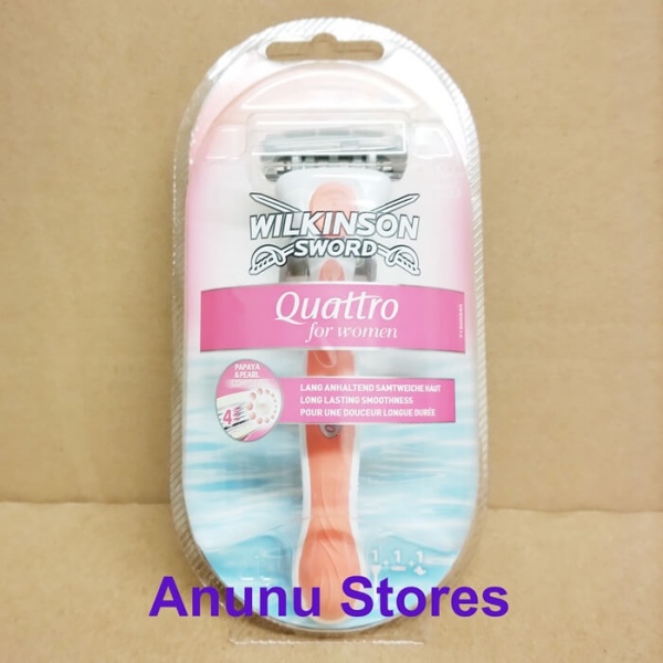 Quattro for Women Razor with Handle Papaya and Pearl